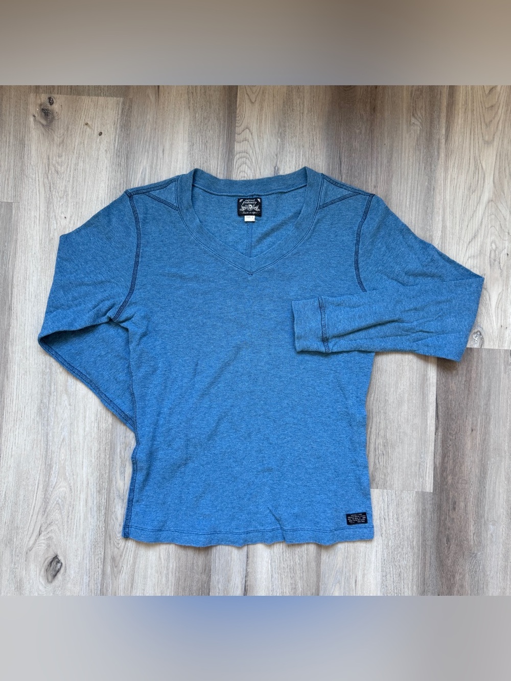 Vintage Y2K Diesel Mens Aqua Blue Knit V Neck Long Sleeve Sweat Shirt Size Small